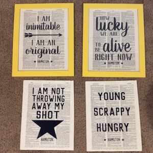 Hamilton the Musical Original Art (set of 4 pieces)